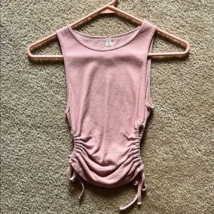 Sleeveless Pink Ruched Top